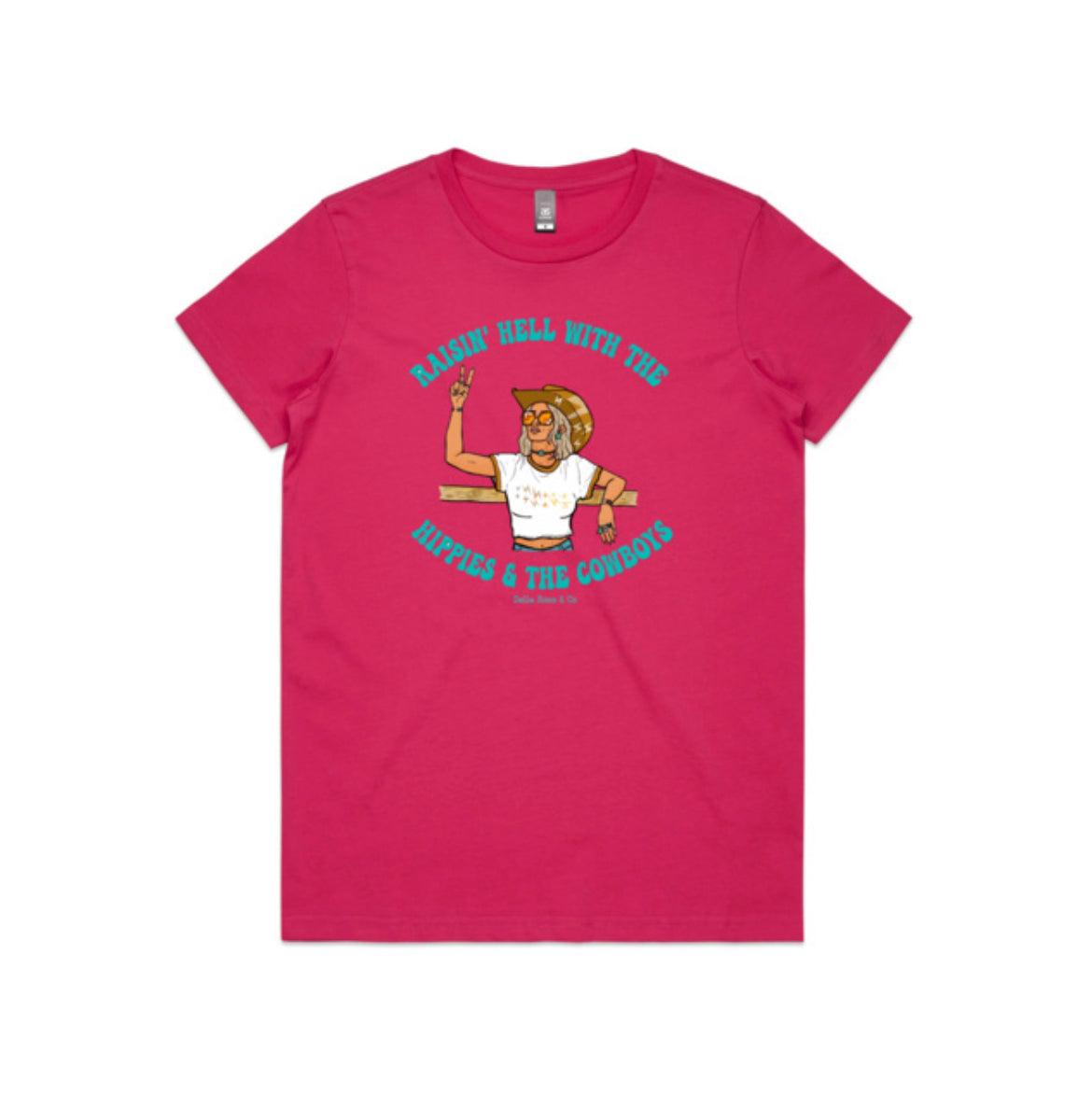 Hippies & Cowboys Pink Tee