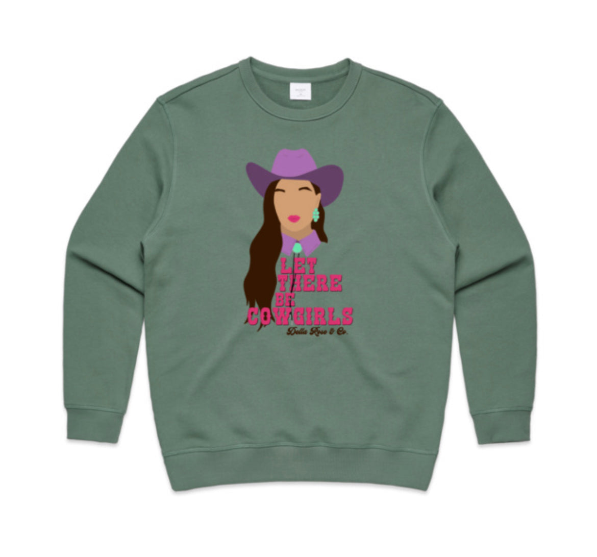 Let There Be Cowgirls Crew (brunette, ladies sizes)