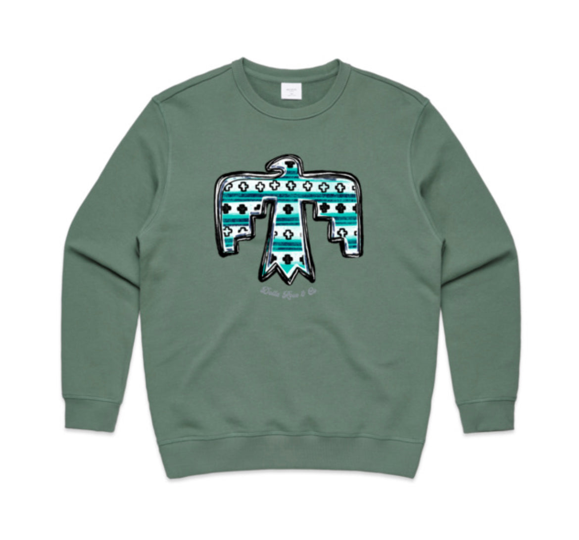 Turquoise Thunderbird Sweater