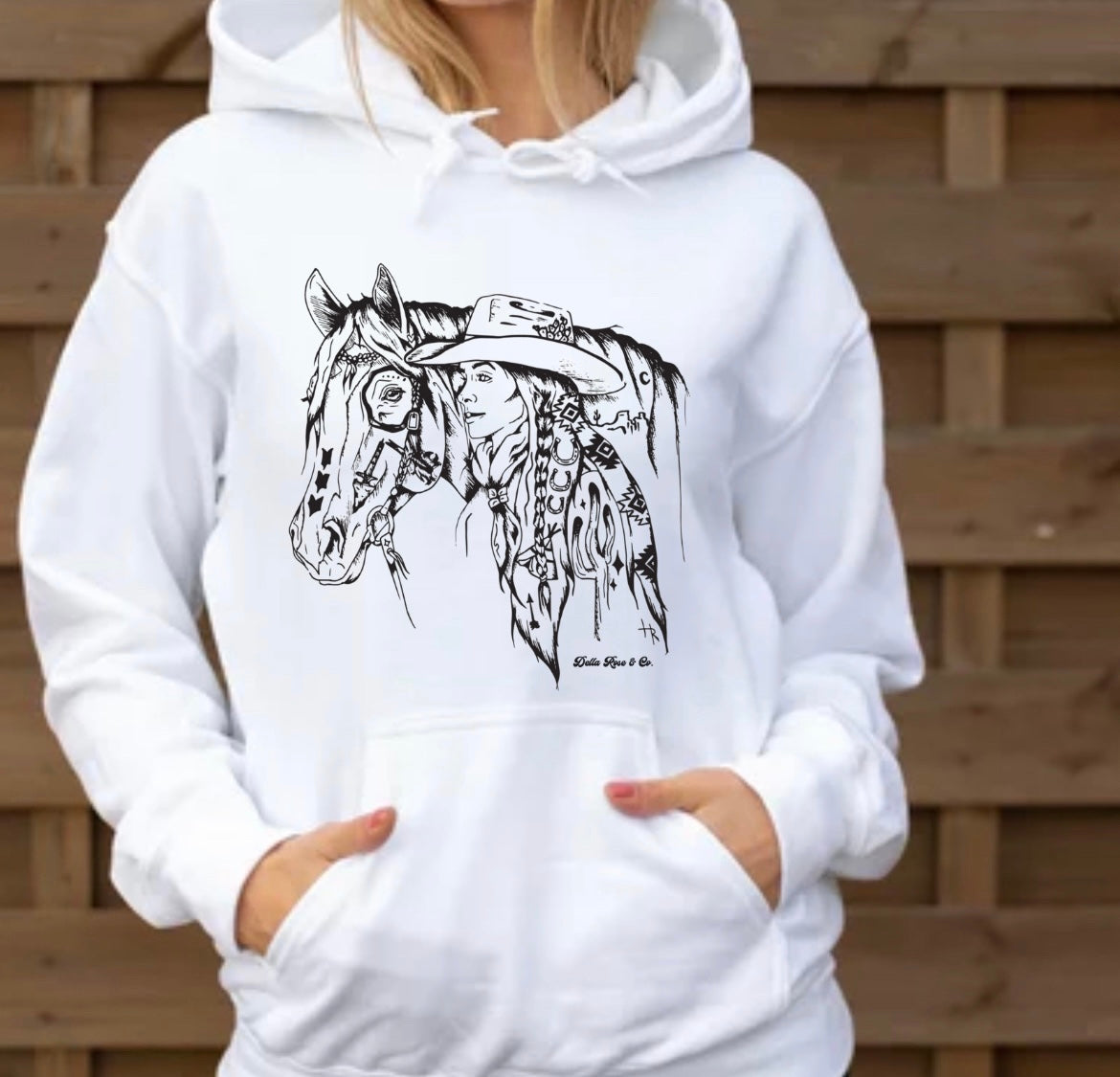 Cowgirl & Horse Hoodie (unisex sizes)